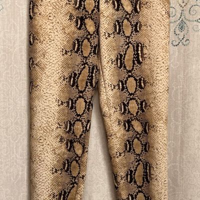 Women's Fashion Nova Snakeskin Leggings with Back Zipper Size Large (28